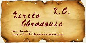Kirilo Obradović vizit kartica